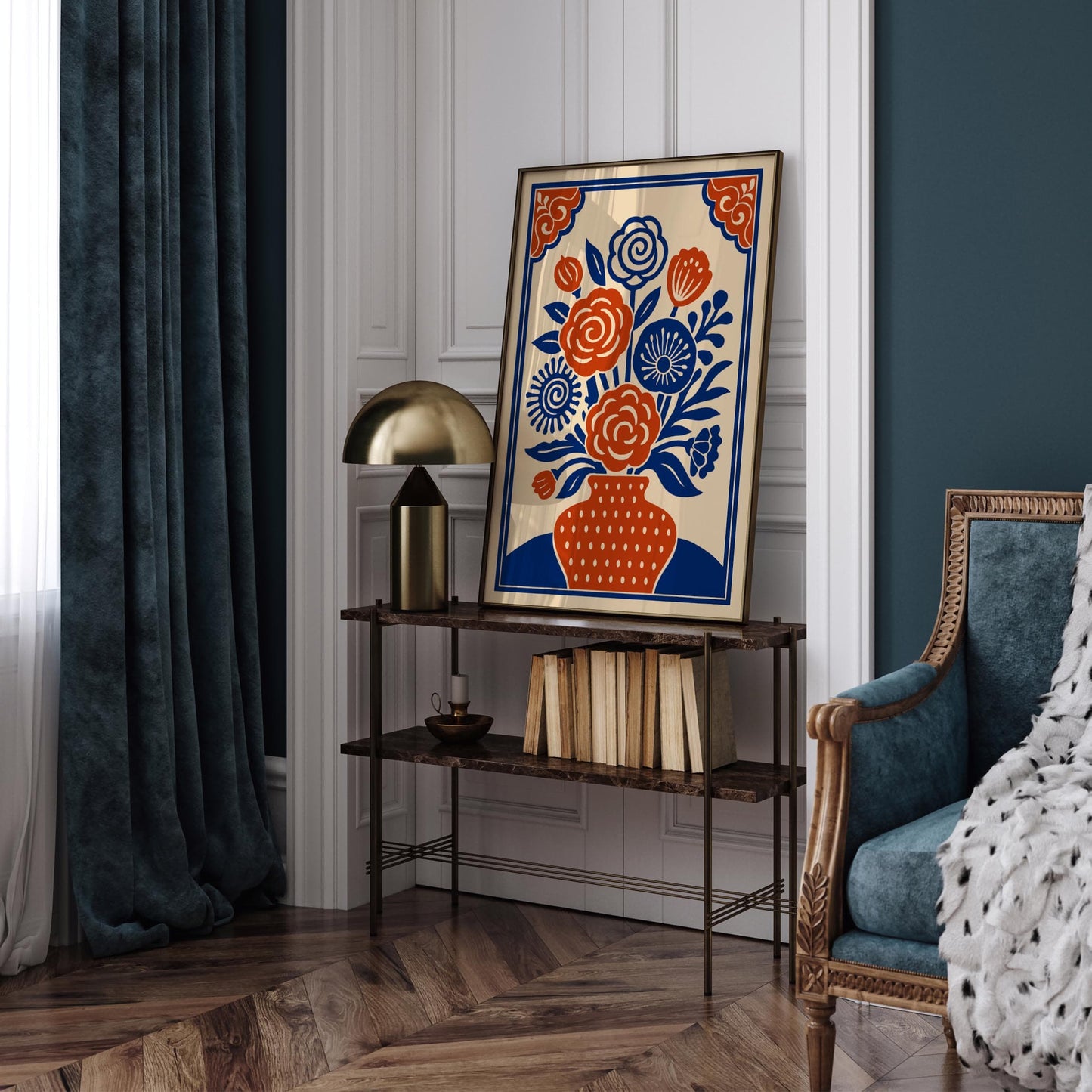 Flowers Bouquet Art Print - Modern Wall Decor