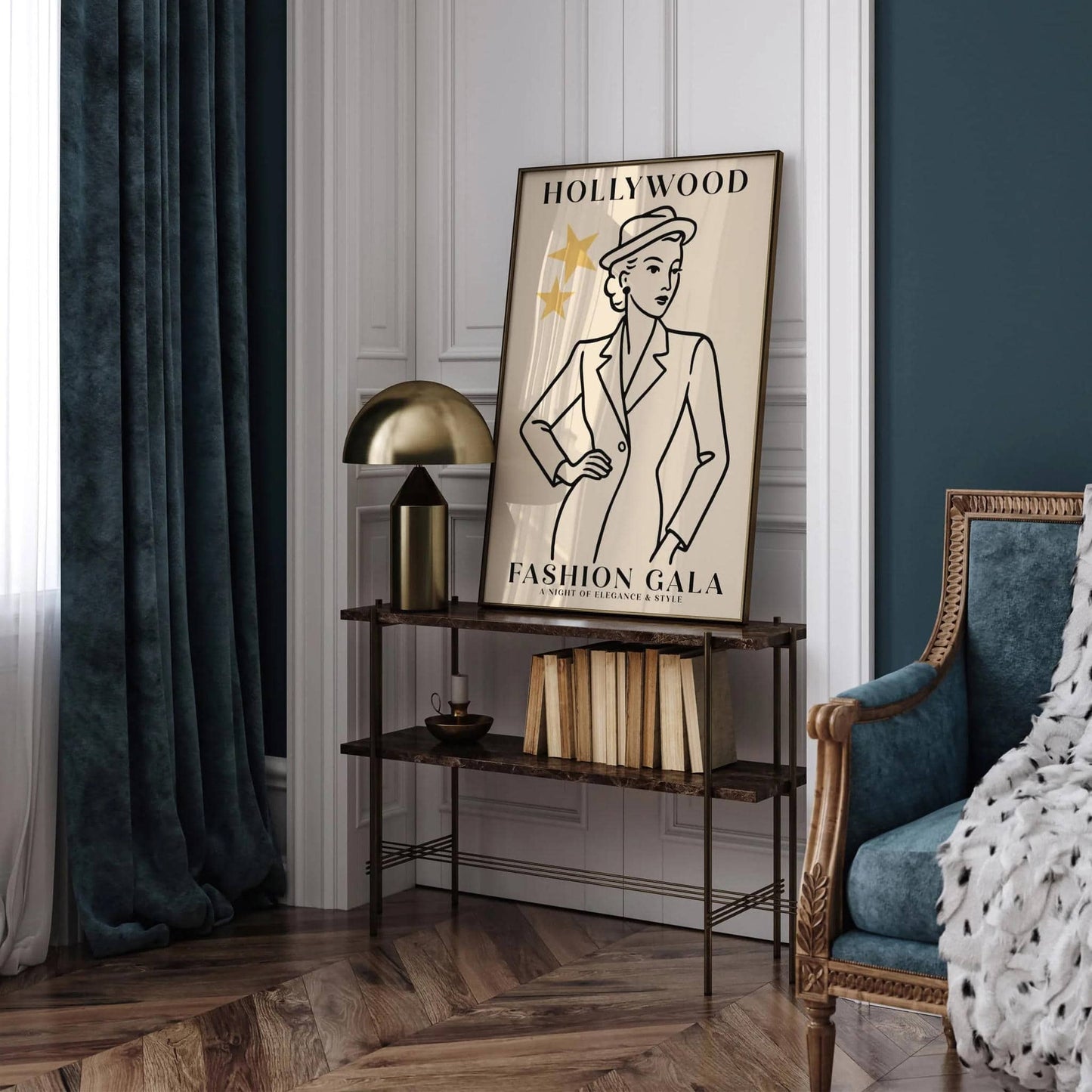 Hollywood Fashion Gala Poster - Vintage Style Art Print