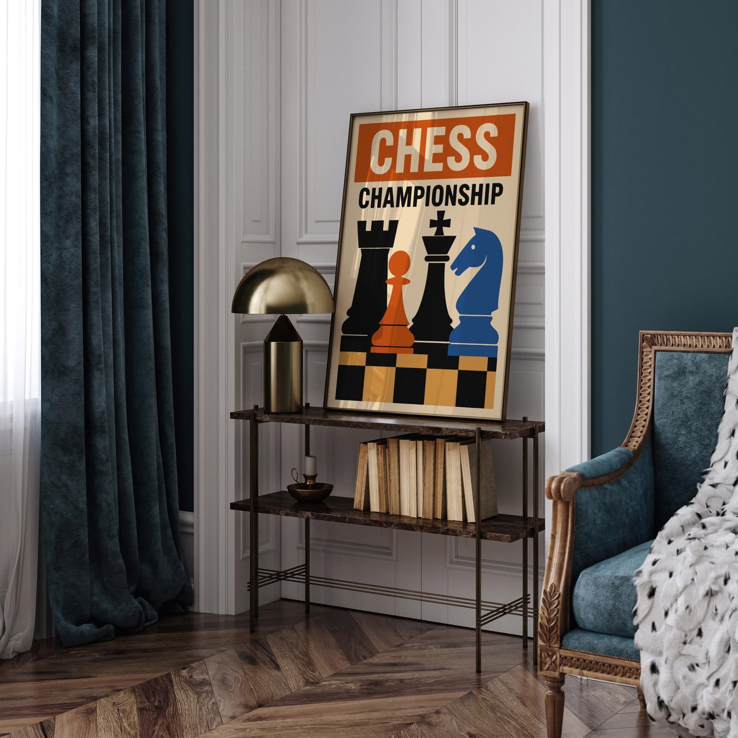 Chess Championship Retro Poster
