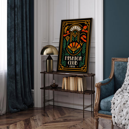 Fashion Club Paris, Art Deco Style 1920 Poster