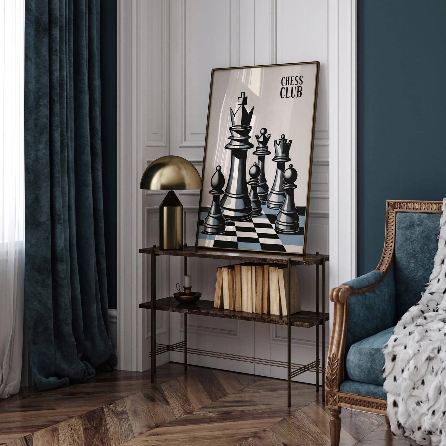 Chess Club Modern Minimalist Poster