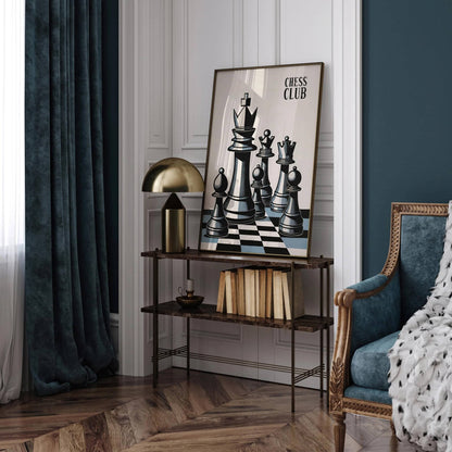 Chess Club Modern Minimalist Poster