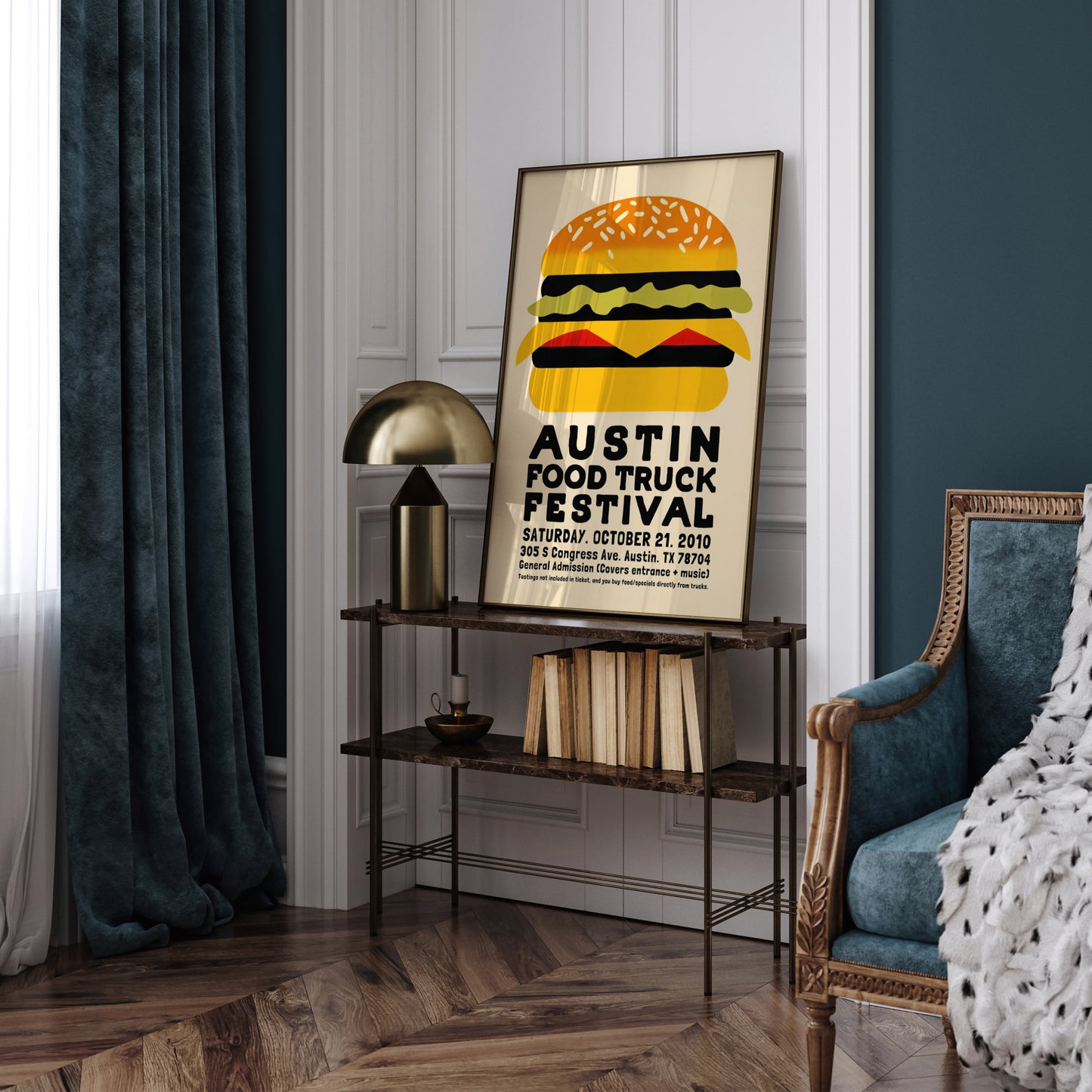 Austin Texas Food Truck Festival Cheeseburger Poster