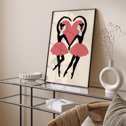 Cute Two Ballerinas Dancer Poster