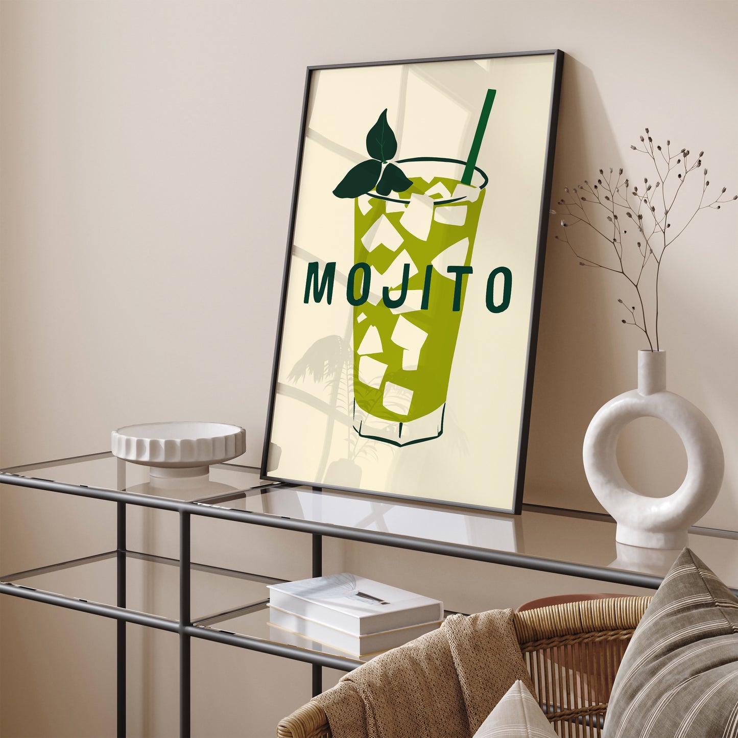 Mojito Drink Retro Green Poster