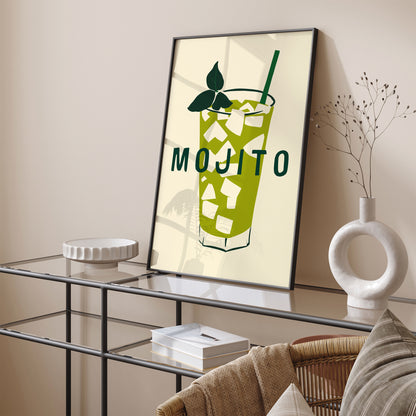 Mojito Drink Retro Green Poster