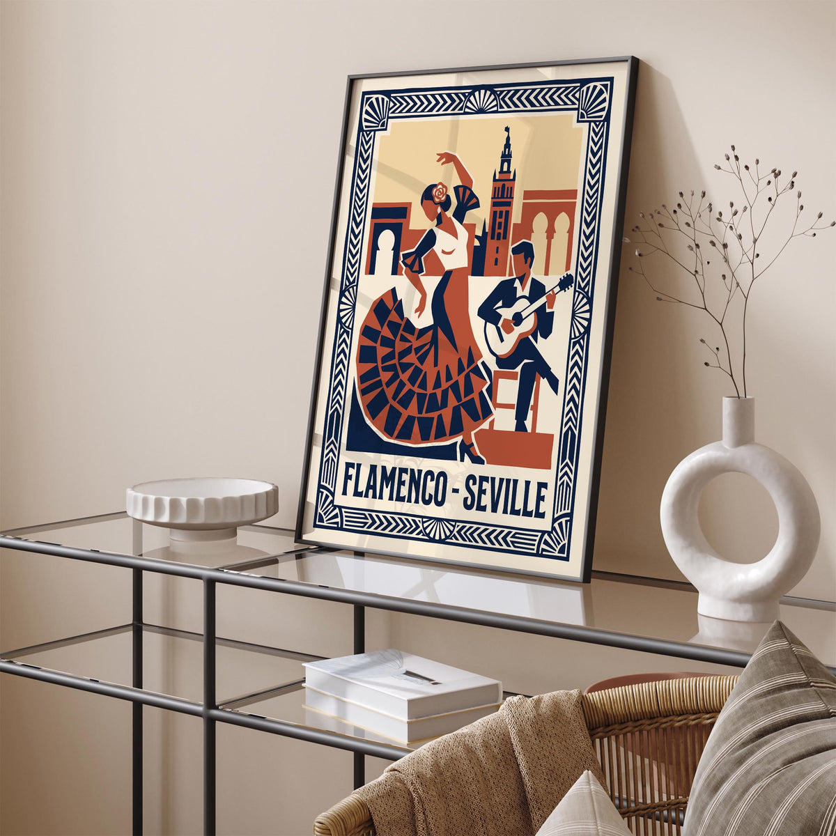 Seville Flamenco Retro Music Art Poster