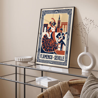 Seville Flamenco Retro Music Art Poster