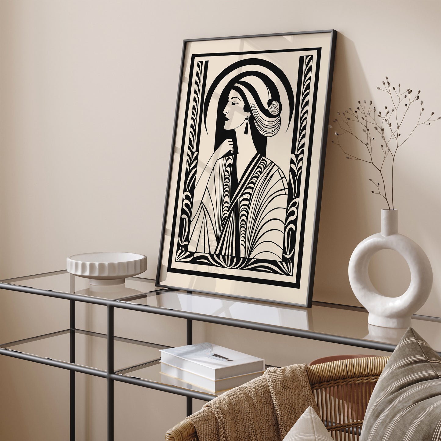 Art Deco Woman Portrait Art Print