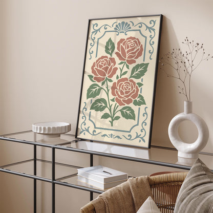 Pastel Roses Print - Château Core Home Decor