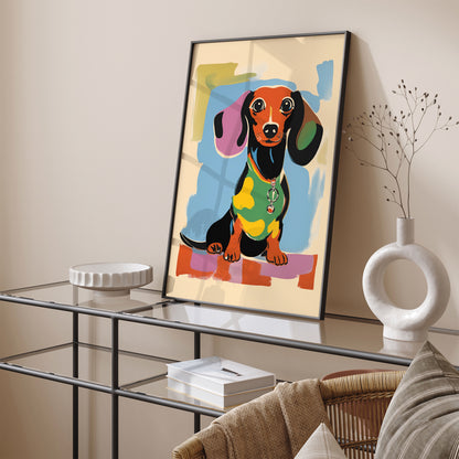 Colorful Dachshund Painting Poster