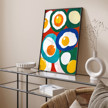 Colorful Fried Eggs Painting Art Print