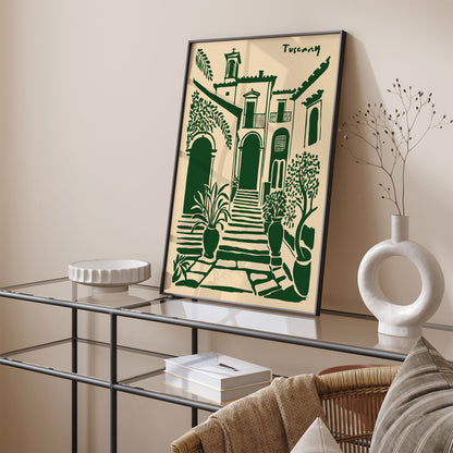 Tuscany Architecture Green Eclectic Art Print