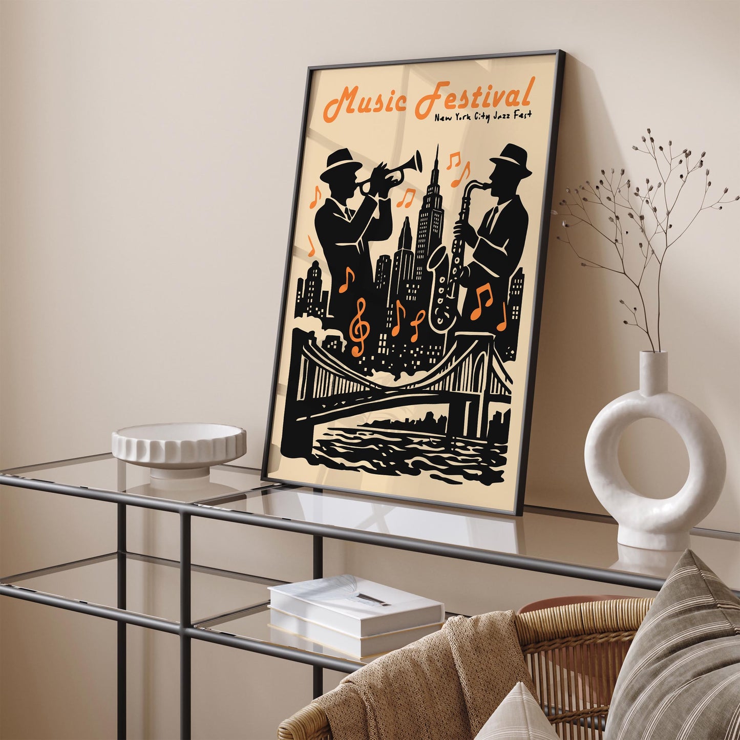 Music Festival Poster - Jazz Fest Retro Wall Art
