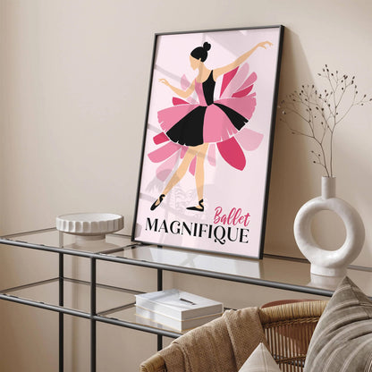 Pink Ballet Magnifique Poster for Girls Room