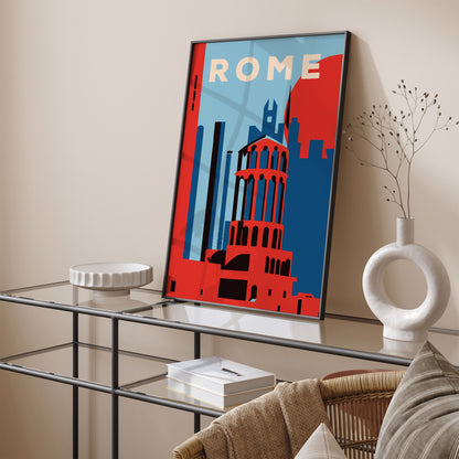 Rome Blue Travel Art Print