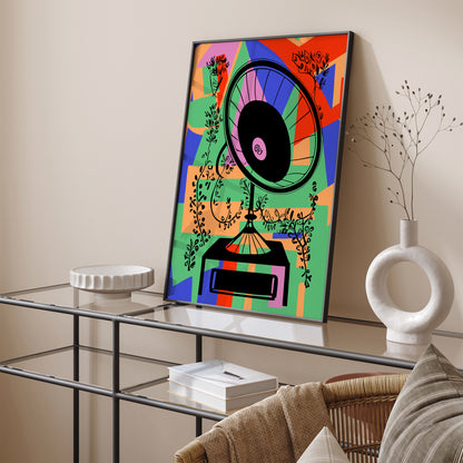 Colorful Gramophone Vibes Poster