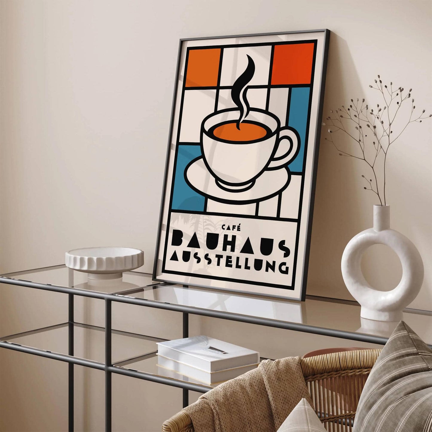 Bauhaus Cafe Ausstellung Retro Poster