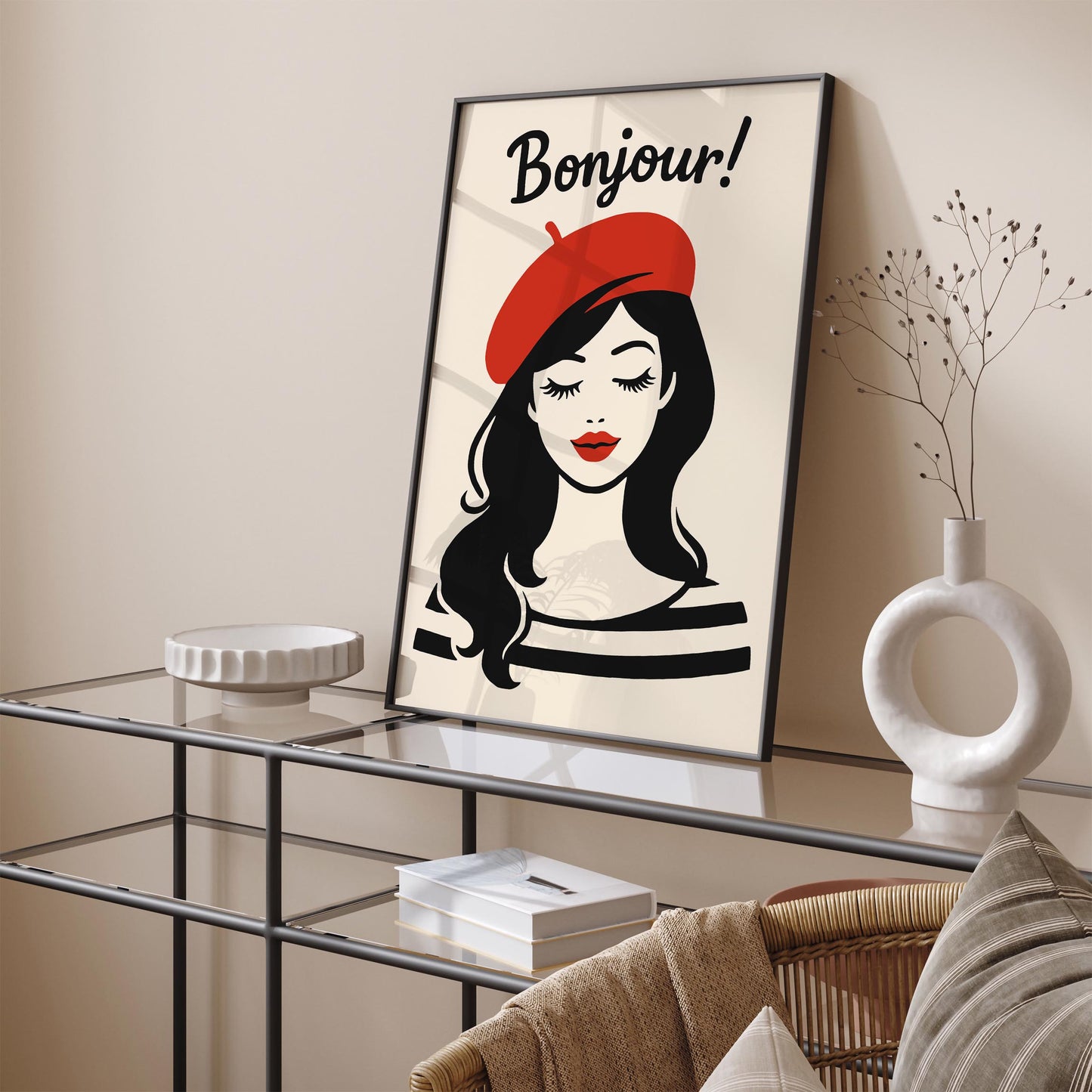 Bonjour French Girl Poster