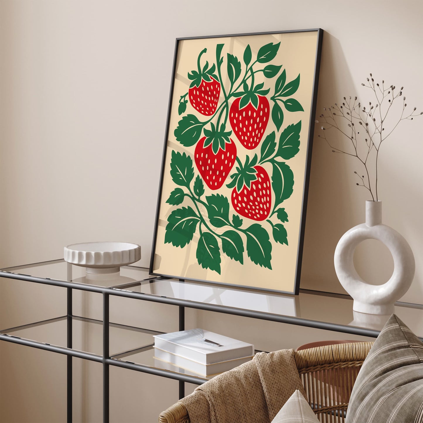 Rustic Strawberries Poster