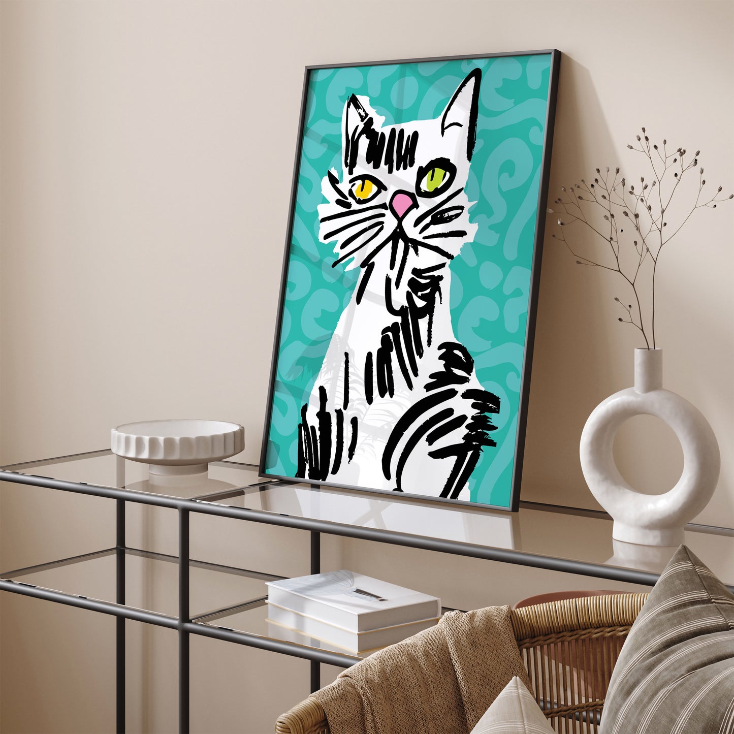 Cat Doodle Wall Art Prints