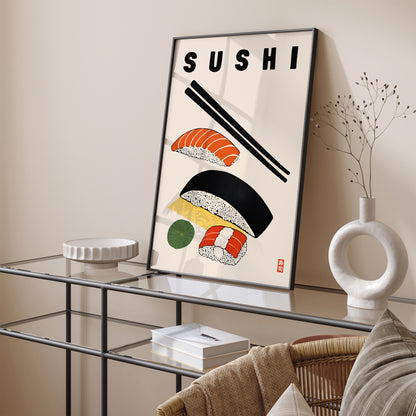 Sushi - Illustrated Wall Art Print