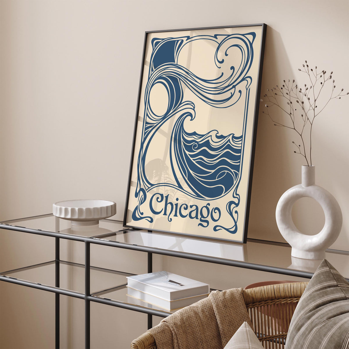 Art Nouveau Chicago Travel Poster