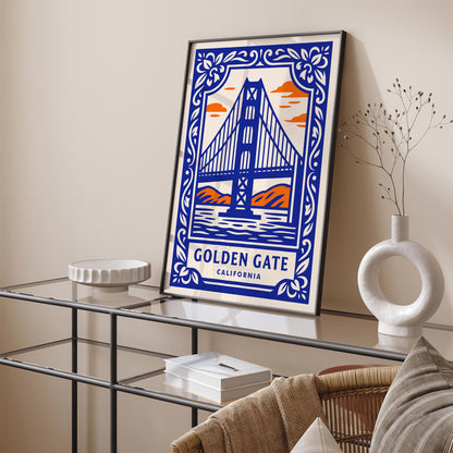 Golden Gate Calfornia Travel Poster
