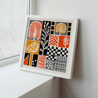 Abstract Retro Art Print – Square Wall Decor