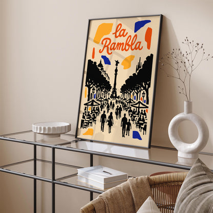 Barcelona La Rambla Travel Poster