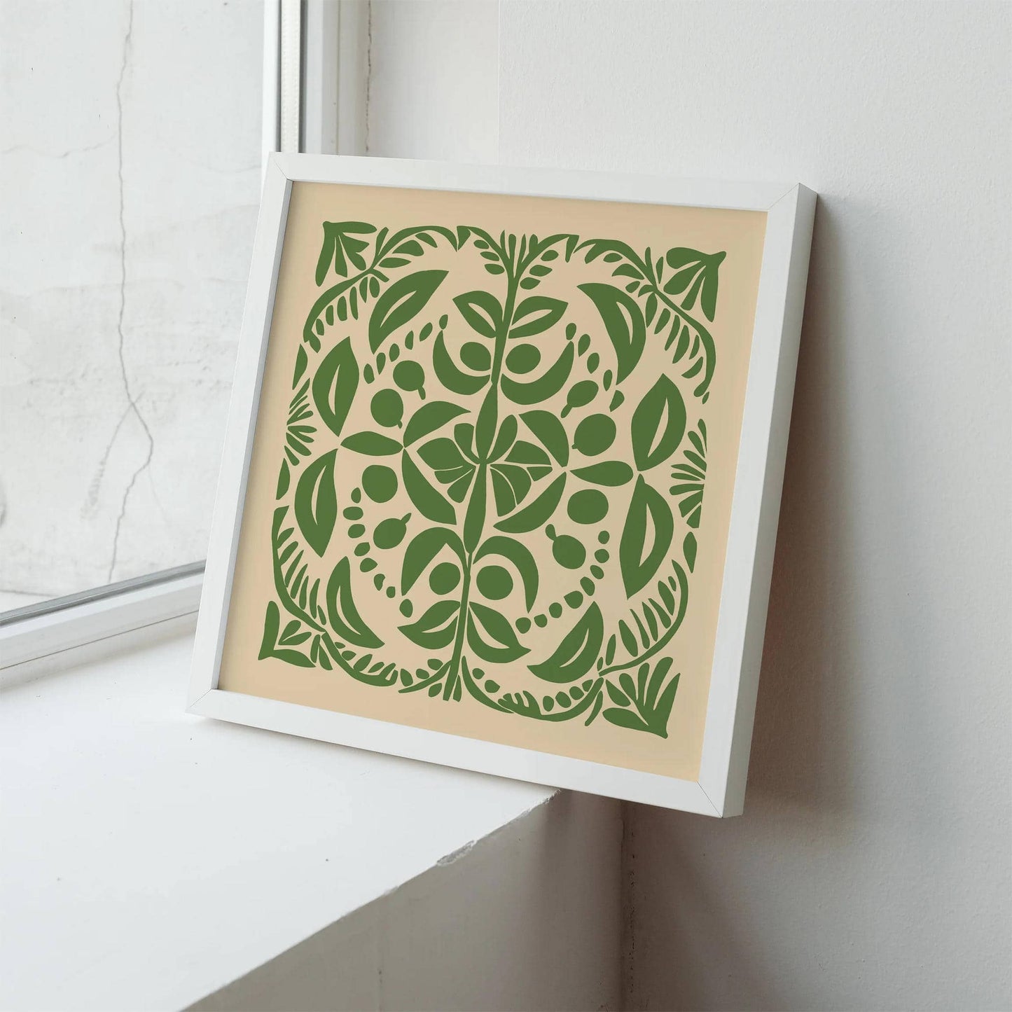 Green Cutouts Botanical Square Wall Art