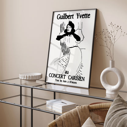 ﻿﻿Yvette Guilbert Concert Paris Art Print