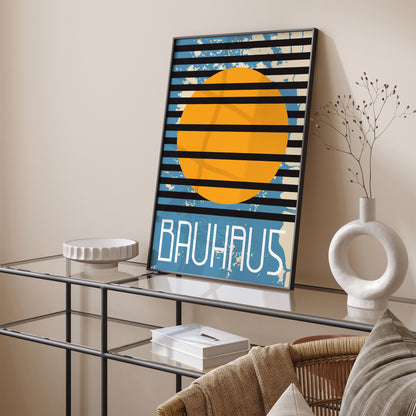 Blue Geometric Bauhaus Art Print