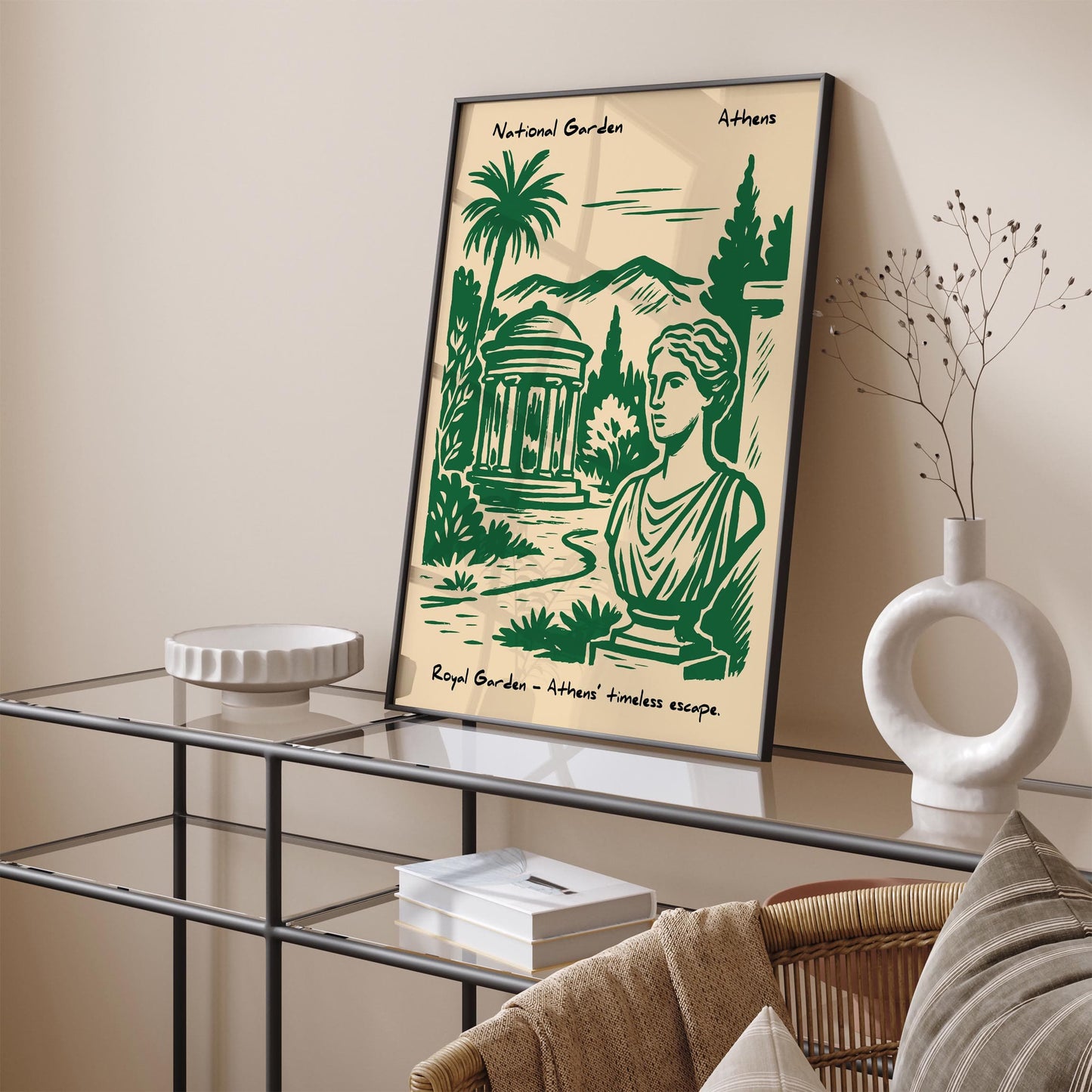 National Garden Athens Poster - Green Greece Travel Art