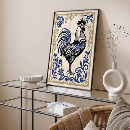 Rococo Rooster Poster Elegant Kitchen Art Print