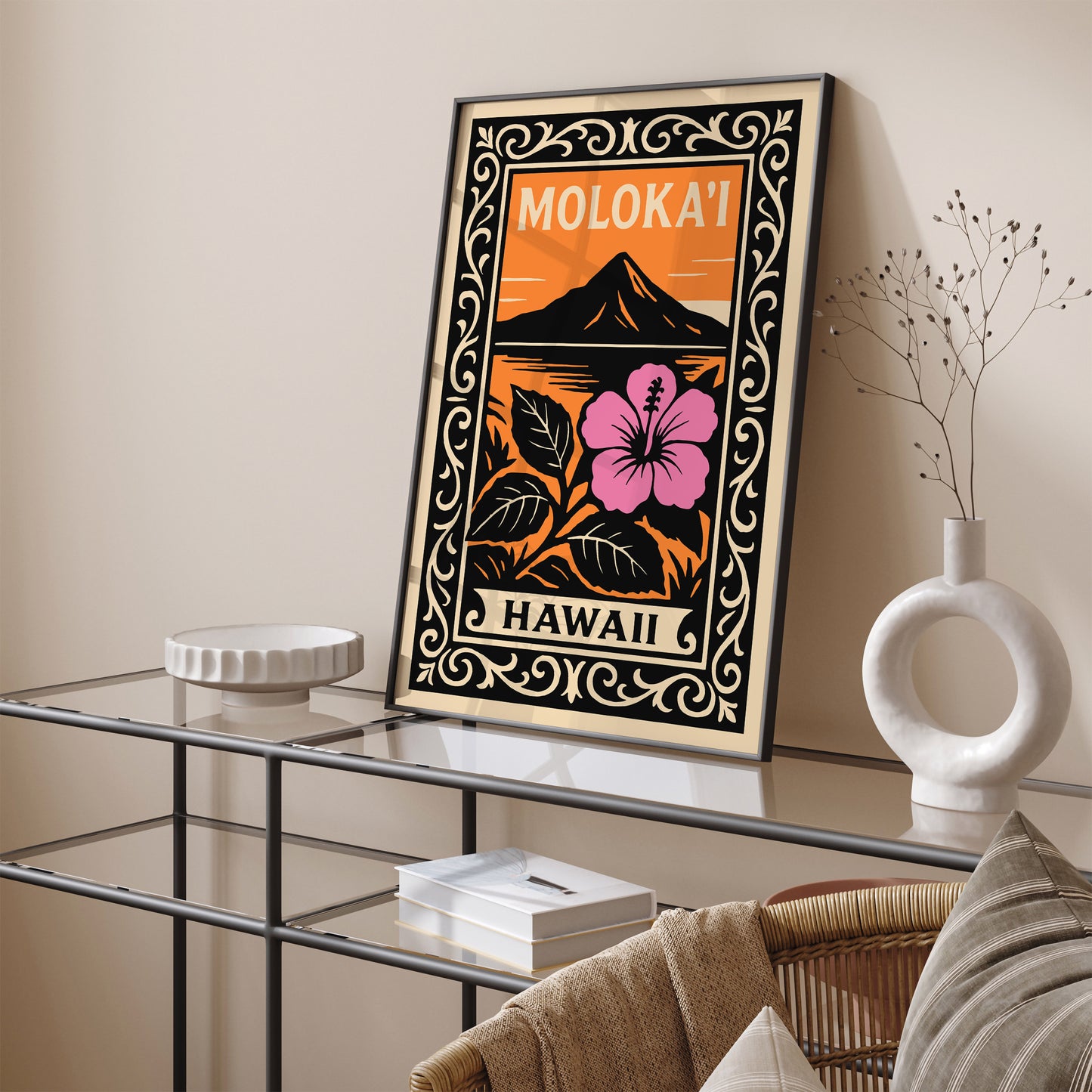 Molokai Island Hawaii Travel Poster