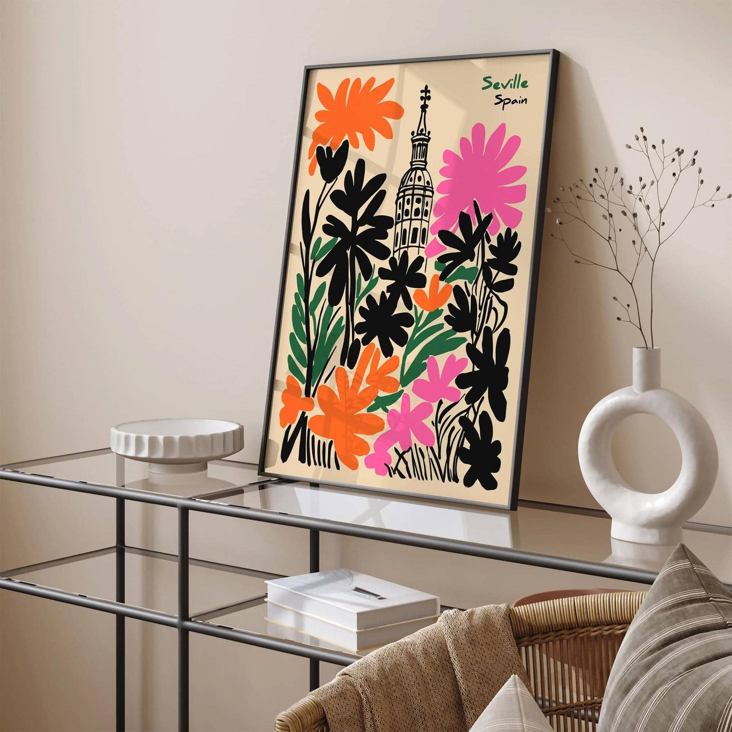 Seville Spain Pop Art Style Cityscape Poster