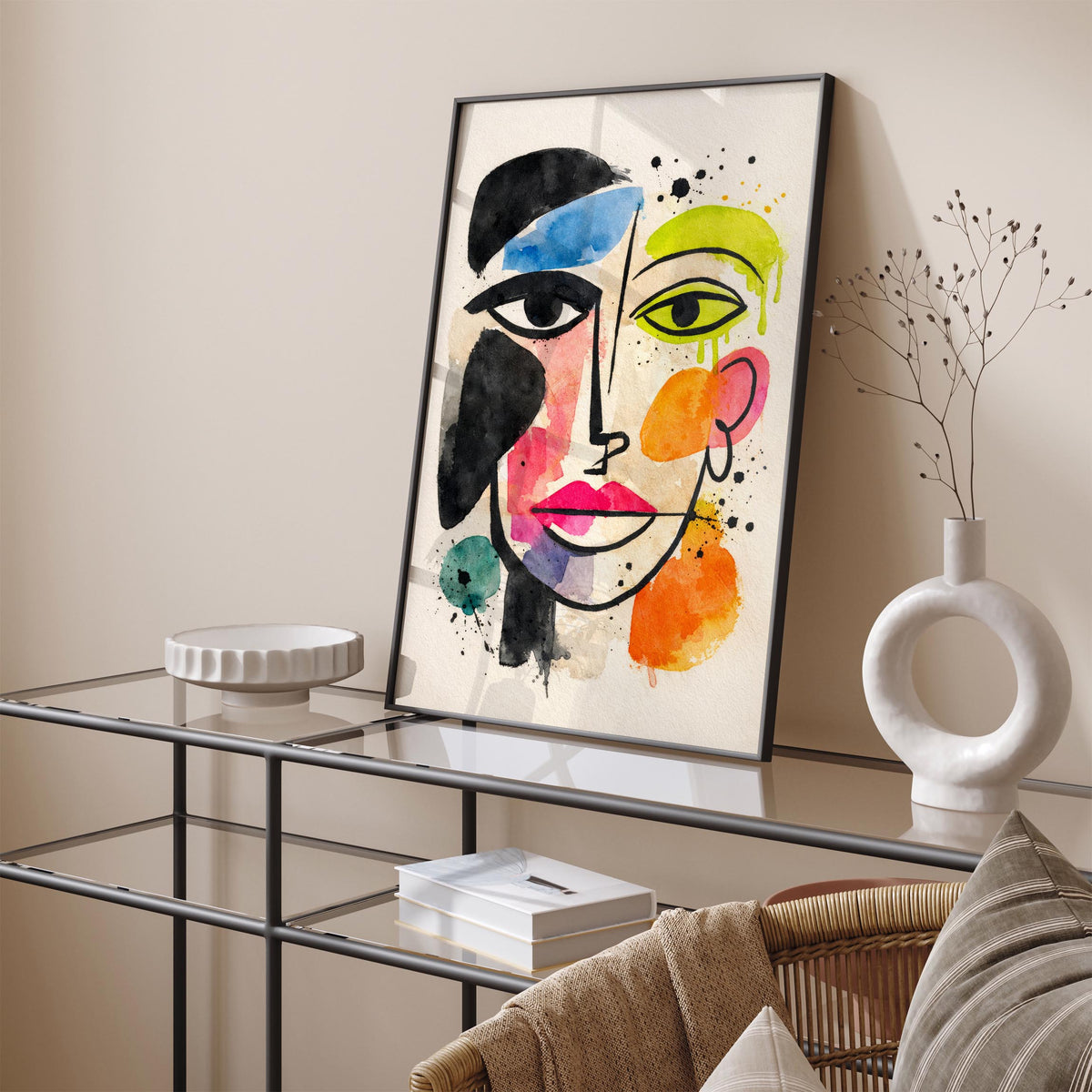 Abstract Face Pop Art Poster