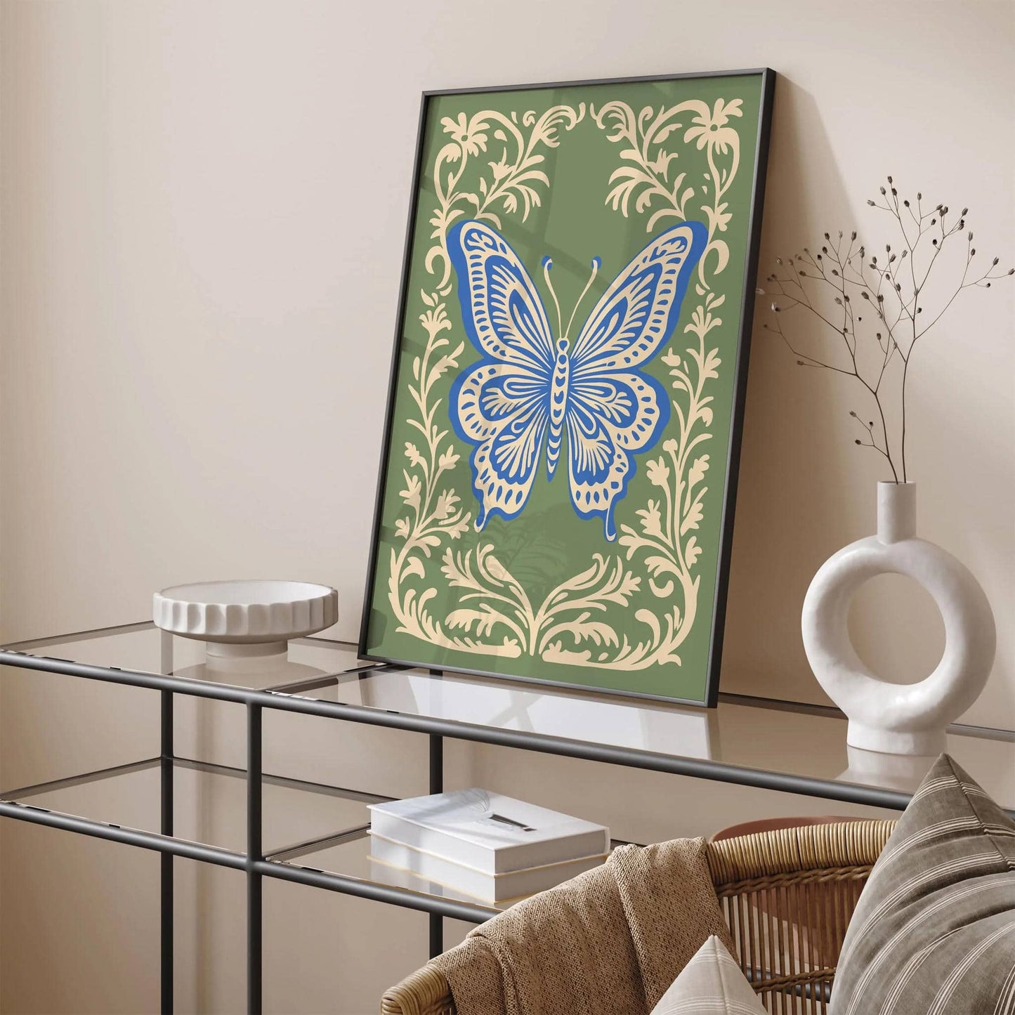 Victorian Rococo Elegant Butterfly Poster