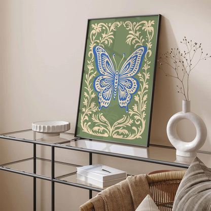 Victorian Rococo Elegant Butterfly Poster