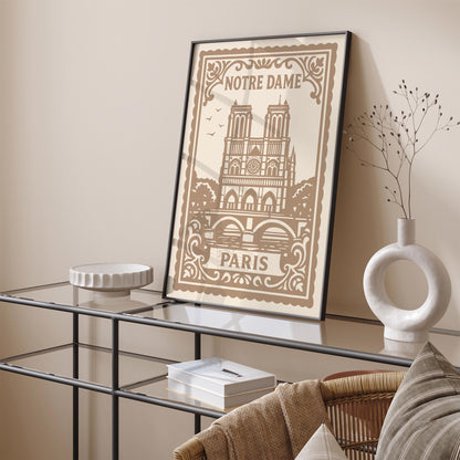 Notre Dame Paris Travel Poster