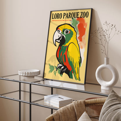 Loro Parqie Zoo Retro Parrot Poster