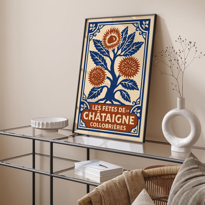 Chestnut Festival France - Les Fêtes de la Châtaigne Vintage Wall Art Print
