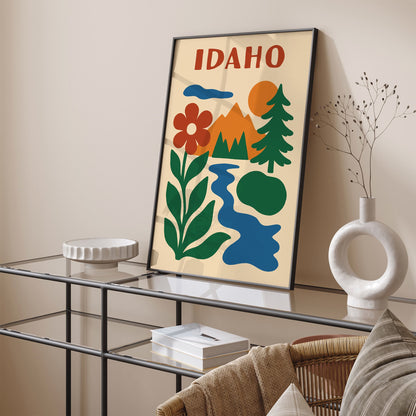 Idaho Retro Minimalist Travel Poster
