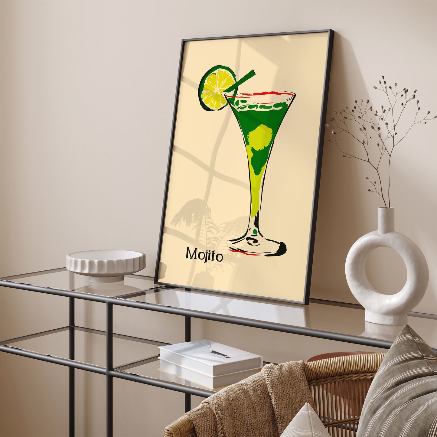 Mojito Cocktail Retro Poster