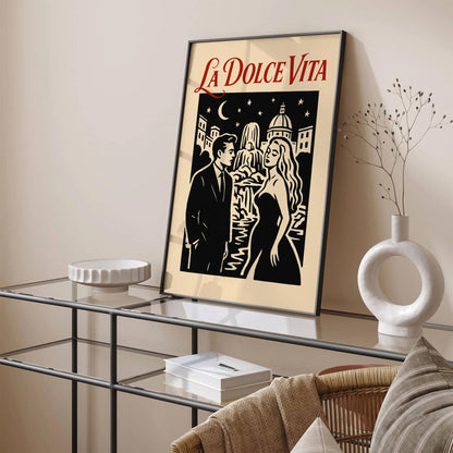 La Dolce Vita Poster - Romantic Couple in Italy