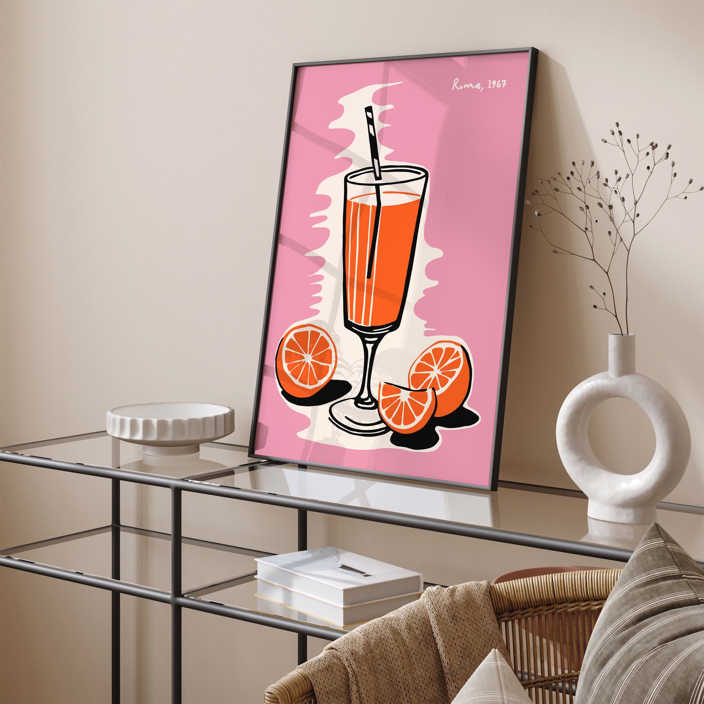 Italian Spritz, Rome 1967 Pink Kitchen Wall Art