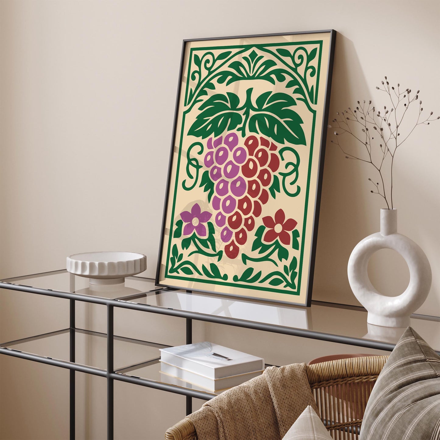 Vine Fruit Kitchen Wall Art Print – Botanical Kitchen Decor