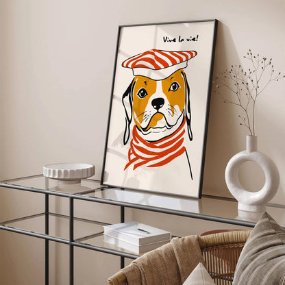 Vive la Vie! Funny French Dog Poster