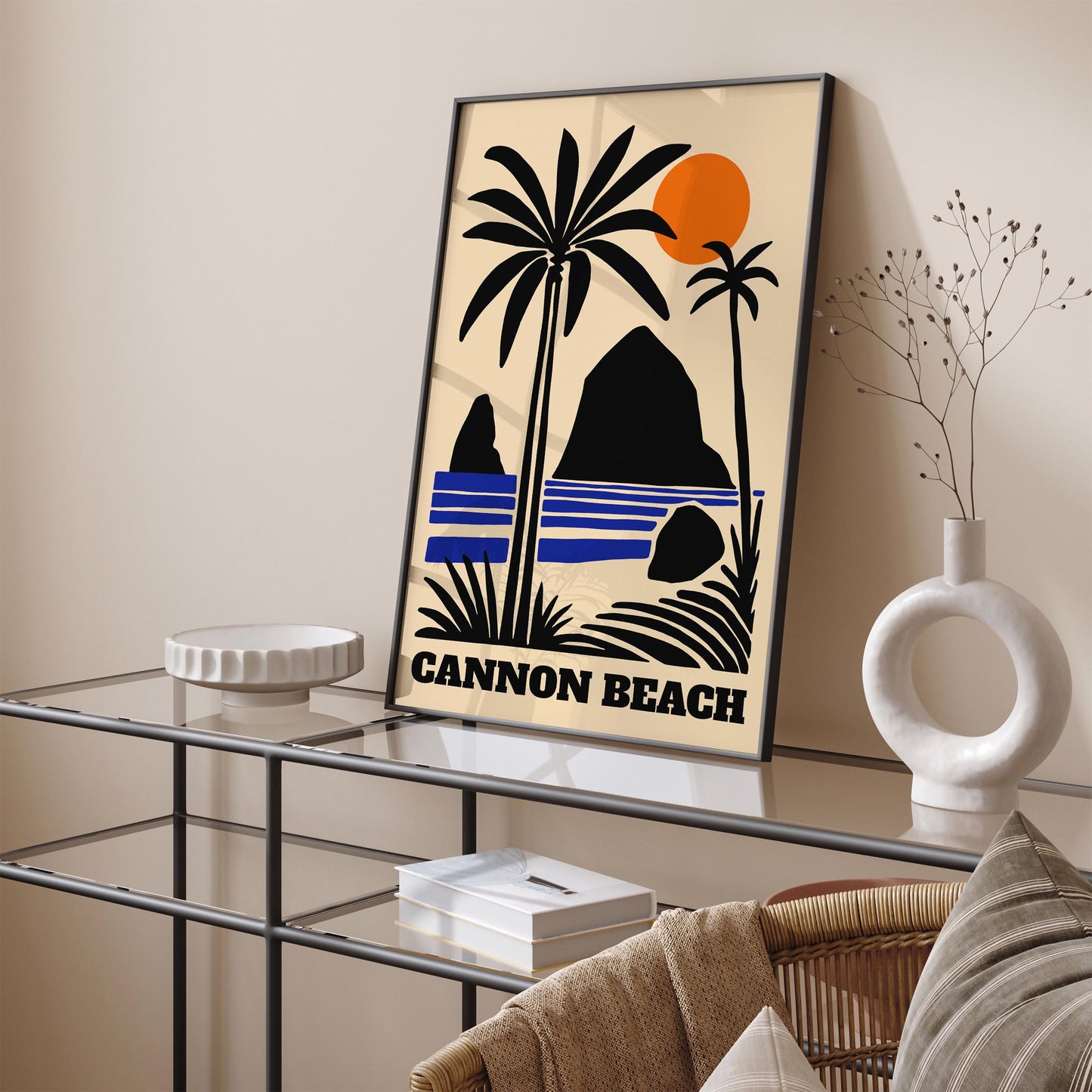 Cannon Beach Oregon Poster - Retro Landscape Print